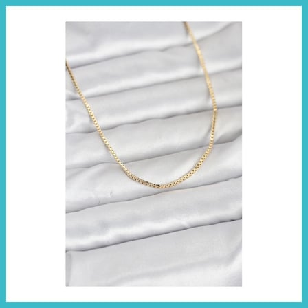 DEFNE STORE CM 14K Gold Renk Kare Zincirli Model 60 cm Kadın Kolye DFNBEZ