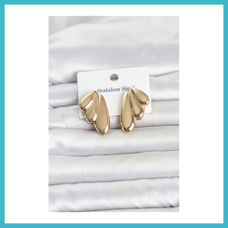 DEFNE STORE 316L Çelik Gold Renk Vintage Kadın Küpe DFNBEZ
