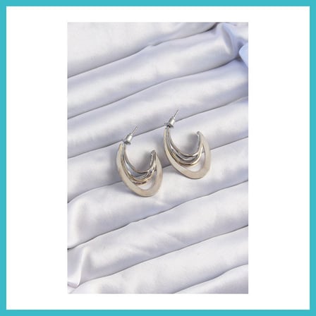 DEFNE STORE Pirinç Gold Gümüş Renkli Düz Plaka Halka Küpe DFNBEZ