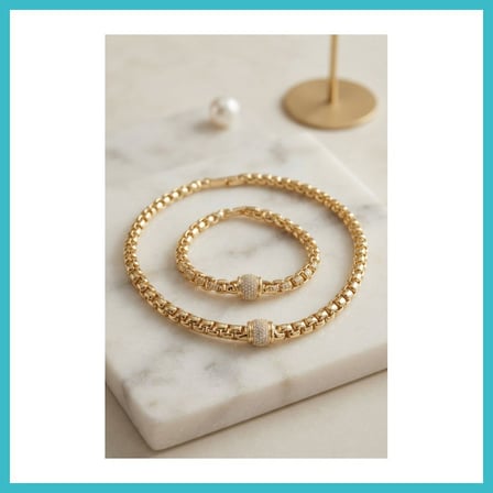DEFNE STORE Xuping Singapur Zincir Model Kolye ve Bileklik Set DFNBEZ