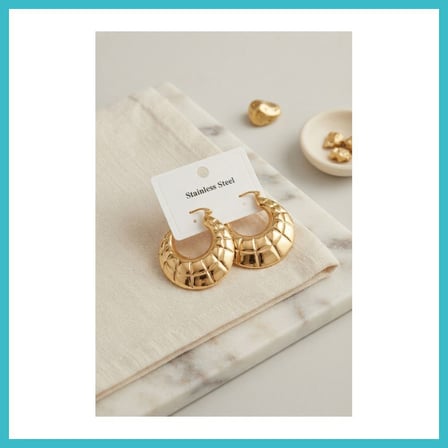 DEFNE STORE 316L Çelik Gold Renk Bohem Halka Model Küpe DFNBEZ
