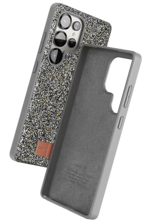 DEFNE STORE Onegif Samsung Galaxy S25 Ultra Uyumlu Bright Simli Kapak - Gümüş DFNBEZ