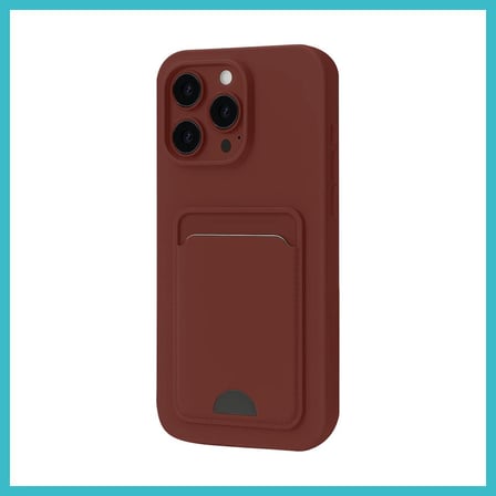 DEFNE STORE iPhone 16 Pro Uyumlu Kılıf Kelvin Kartvizitli Silikon - Bordo DFNBEZ