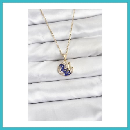DEFNE STORE 316L Çelik Zincir Gold Renk Gece Model Zirkon Taşlı Kadın Kolye DFNBEZ