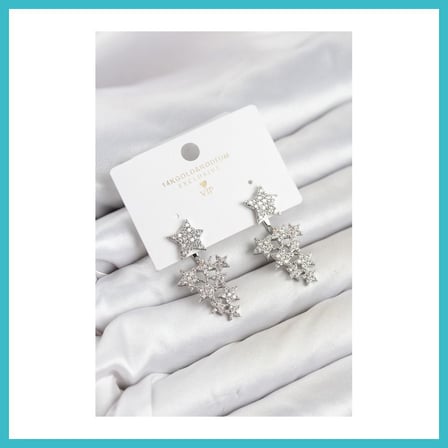 DEFNE STORE Yıldız Model Gümüş Renk Zirkon Taşlı Küpe DFNBEZ