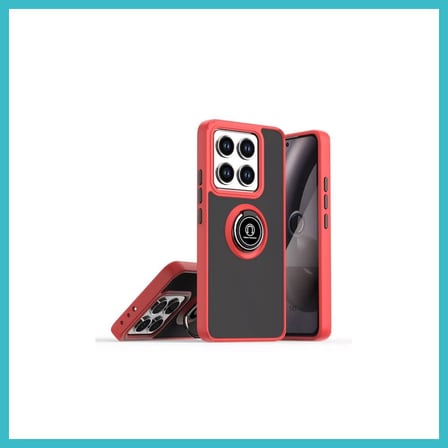 DEFNE STORE Mi 14T Pro Uyumlu Kılıf Montreal Yüzüklü Silikon Kapak - Kırmızı DFNBEZ