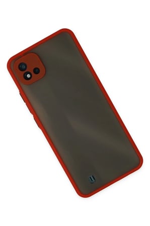 DEFNE STORE Realme C11 2021 Uyumlu Kılıf Montreal Silikon Kapak - Kırmızı DFNBEZ