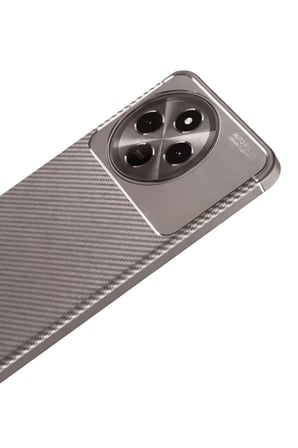 DEFNE STORE Tecno Spark 30 Pro Uyumlu Kılıf Auto Focus Karbon Kapak - Gri DFNBEZ