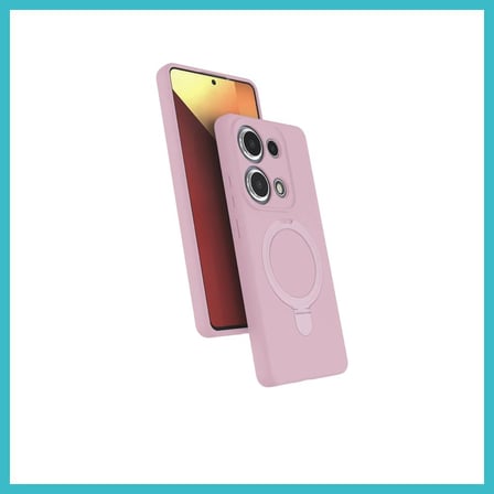 DEFNE STORE Redmi Note 13 Pro 4G Uyumlu Regal Magsafe Standlı Kapak - Açık Pembe DFNBEZ
