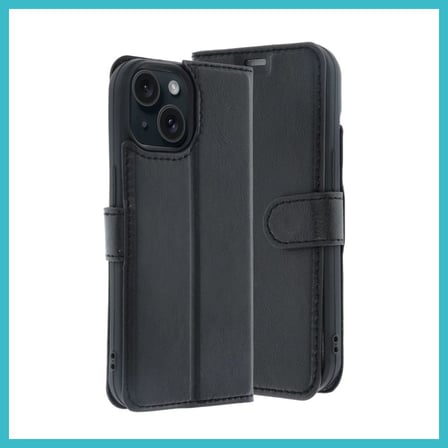DEFNE STORE iPhone 15 Uyumlu Trend S Plus Kapaklı Kılıf - Siyah DFNBEZ