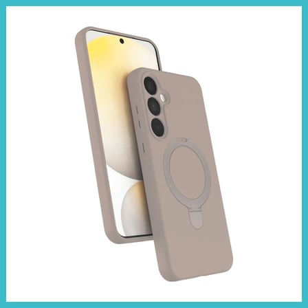 DEFNE STORE Samsung Galaxy A15 4G Uyumlu Regal Magsafe Standlı Kapak - Çöl Titanyum DFNBEZ