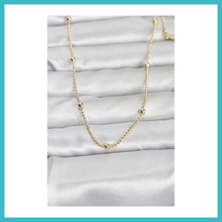 DEFNE STORE CM 14K Gold Renk Top Zincir 60 cm Kadın Kolye DFNBEZ