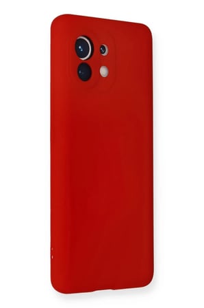 DEFNE STORE Mi 11 Uyumlu Kılıf Nano içi Kadife Silikon - Kırmızı DFNBEZ