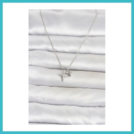 DEFNE STORE Pirinç Gümüş Renk Minimal Kutup Yıldızı Model Kadın Kolye DFNBEZ