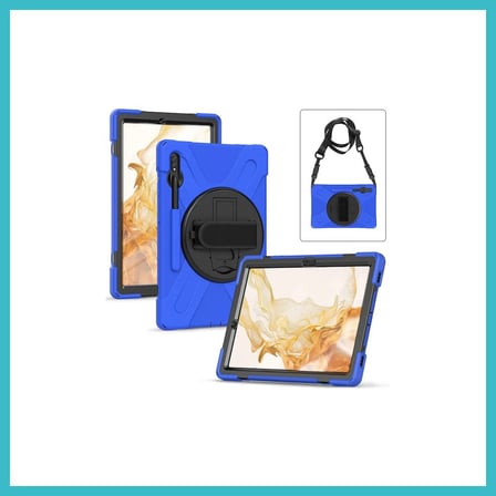 DEFNE STORE Samsung Galaxy T737 Tab S7 FE 12.4 Kılıf Amazing Tablet Kapak - Mavi DFNBEZ