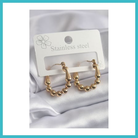 DEFNE STORE 316L Çelik Gold Renk Topçuk Halka Model Kadın Küpe DFNBEZ