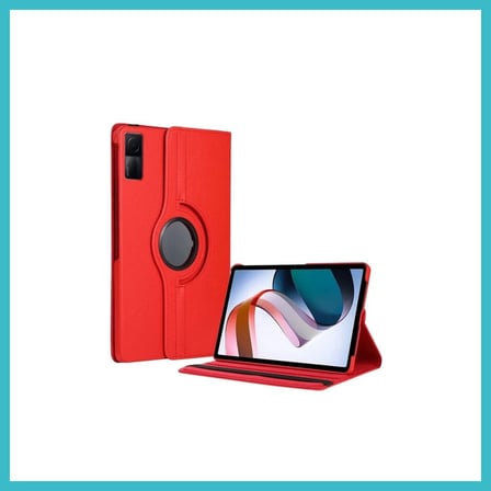 DEFNE STORE Redmi Pad SE 4G Uyumlu Kılıf 360 Tablet Deri Kılıf - Kırmızı DFNBEZ