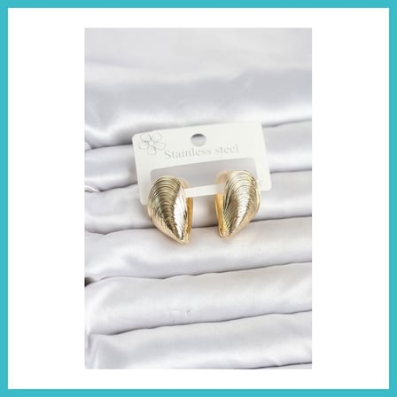 DEFNE STORE 316L Çelik Gold Renk Midye Model Kadın Küpe DFNBEZ