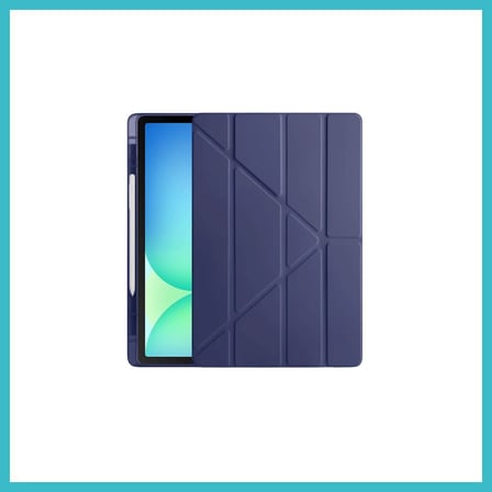 DEFNE STORE iPad Pro 13 (2024) Kılıf Kalemlikli Hugo Tablet Kılıfı - Lacivert DFNBEZ