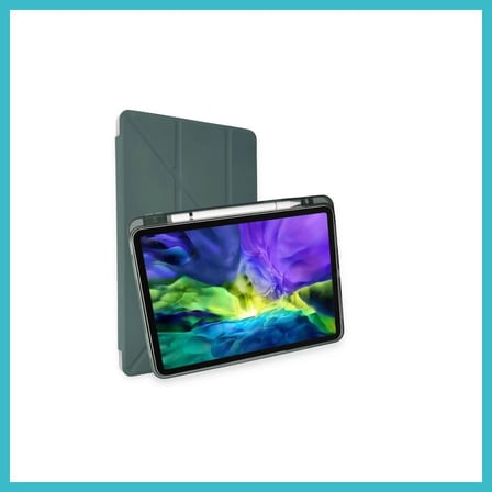 DEFNE STORE iPad Air 4 10.9 Kılıf Kalemlikli Mars Tablet Kılıfı - Koyu Yeşil DFNBEZ