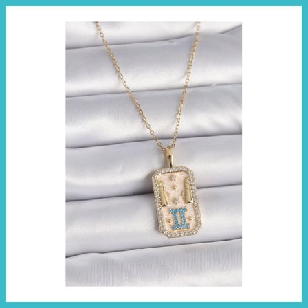 DEFNE STORE 316L Çelik Gold Renk Zincir İkizler Burcu Zirkon Taşlı Kadın Kolye DFNBEZ