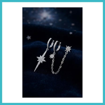 DEFNE STORE 3 lü Set Küpe Gümüş Renk Zincir Detaylı DFNBEZ