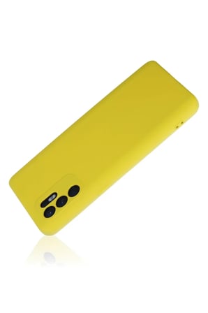 DEFNE STORE Reno 6 Uyumlu Kılıf Nano içi Kadife Silikon - Sarı1 DFNBEZ