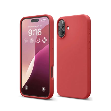 DEFNE STORE iPhone 16 Plus Uyumlu Kılıf Nano içi Kadife Silikon - Kırmızı DFNBEZ