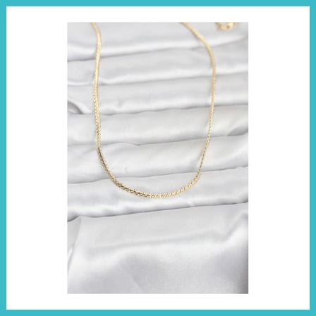 DEFNE STORE CM 14K Gold Renk Yassı Zincir Model 60 cm Kadın Kolye DFNBEZ