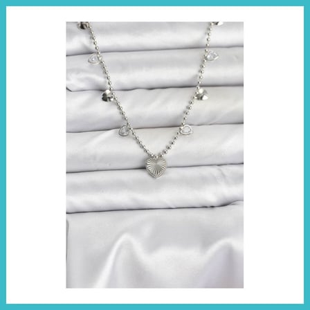 DEFNE STORE Pirinç Gümüş Renk Kalp Model Kadın Kolye DFNBEZ