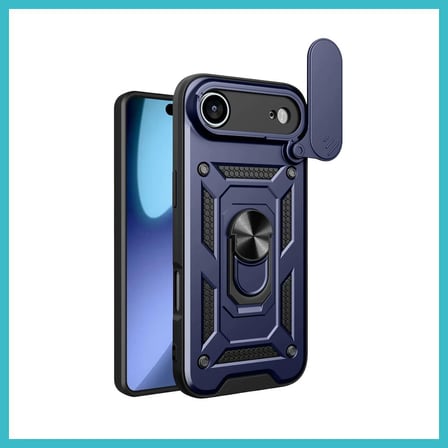 DEFNE STORE iPhone 17 Air Uyumlu Pars Lens Yüzüklü Silikon - Lacivert DFNBEZ