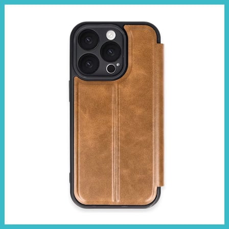 DEFNE STORE iPhone 16 Pro Max Uyumlu Kılıf Flip Cover - Taba DFNBEZ