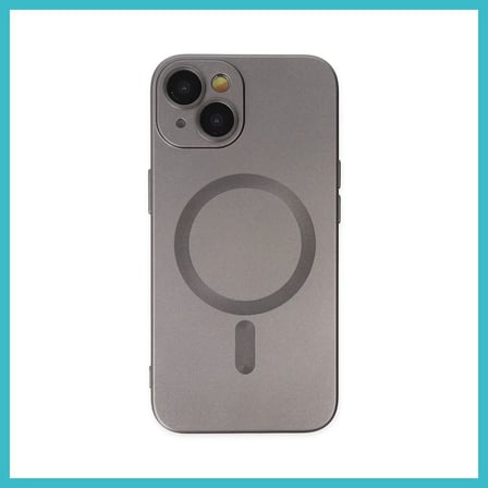 DEFNE STORE iPhone 14 Plus Uyumlu Kılıf Moshi Lens Magneticsafe Silikon - Füme DFNBEZ