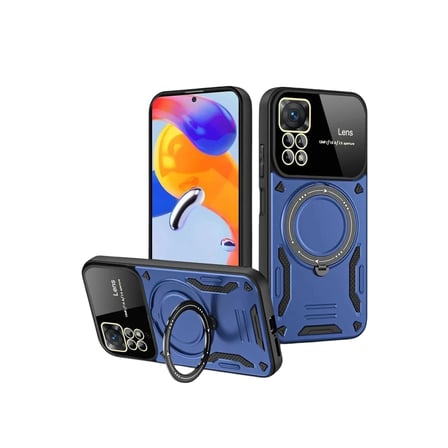 DEFNE STORE Realme 11 Pro Plus Uyumlu Joy Lens Standlı Kapak - Lacivert DFNBEZ