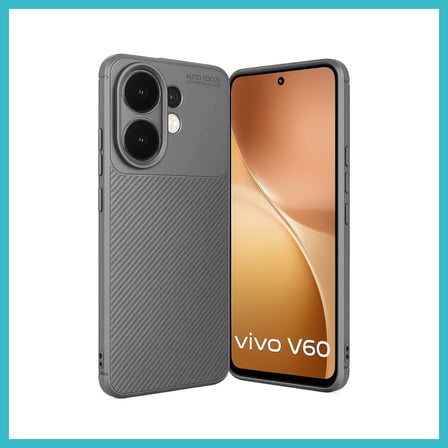 Defne Store Vivo V60 5G Uyumlu Auto Focus Karbon Kapak Gri Dfnbez