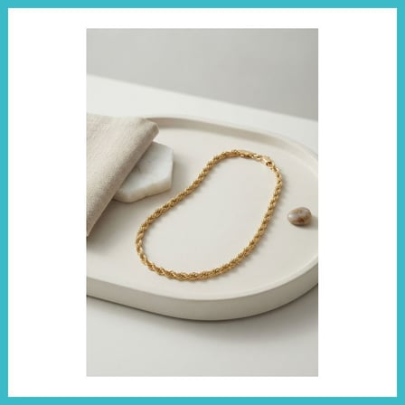 DEFNE STORE CM Burgu Model Gold Renk 10 mm Kalınlık 50 cm Kadın Kolye DFNBEZ