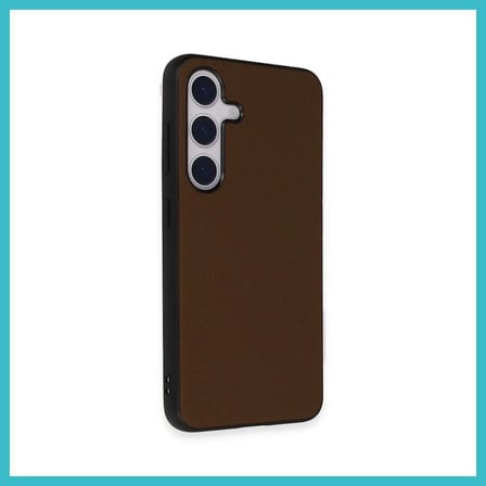 DEFNE STORE Samsung Galaxy S24 Uyumlu Kılıf Taft Kapak - Kahverengi DFNBEZ