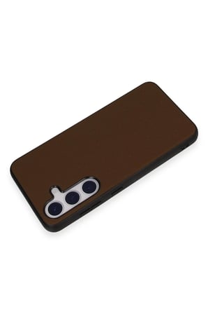 DEFNE STORE Samsung Galaxy S24 Uyumlu Kılıf Taft Kapak - Kahverengi DFNBEZ