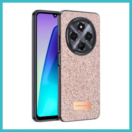 DEFNE STORE Onegif Redmi 14C Uyumlu Bright Simli Kapak - Pembe DFNBEZ