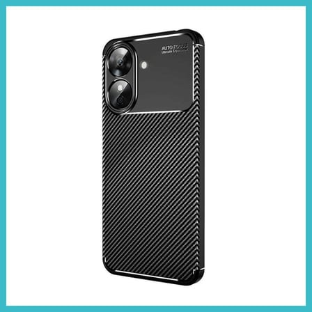 DEFNE STORE Realme Note 60 Uyumlu Kılıf Auto Focus Karbon Kapak - Siyah DFNBEZ