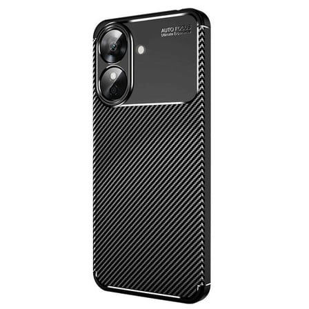 DEFNE STORE Realme Note 60 Uyumlu Kılıf Auto Focus Karbon Kapak - Siyah DFNBEZ