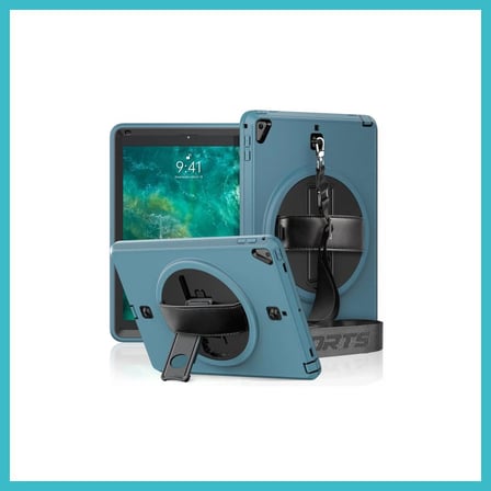 DEFNE STORE iPad 5 Air 9.7 Kılıf Strap-C Otterbox Tablet Kapak - Mavi DFNBEZ