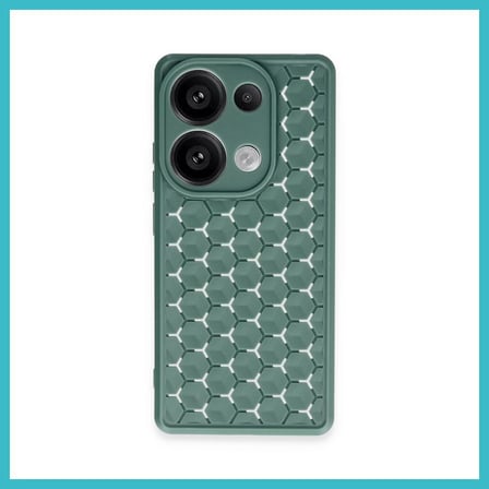 DEFNE STORE Redmi Note 13 Pro 4G Uyumlu Kılıf Petek Silikon Kapak - Koyu Yeşil DFNBEZ