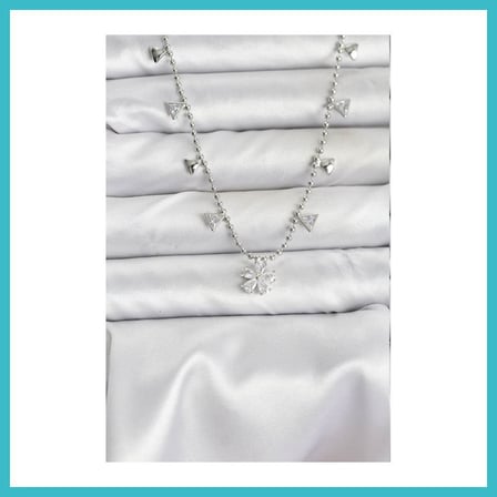 DEFNE STORE Pirinç Gümüş Renk Zirkon Taşlı Çiçek Model Kadın Kolye DFNBEZ