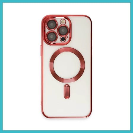 DEFNE STORE iPhone 15 Pro Max Uyumlu Kılıf Kross Magneticsafe Kapak - Kırmızı DFNBEZ