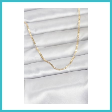 DEFNE STORE CM 14K Gold Renk Yassı Zincir Model 60 cm Kadın Kolye DFNBEZ