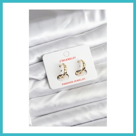 DEFNE STORE 14K Gold Renk Kaplama CM Kadın Küpe DFNBEZ
