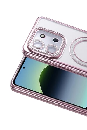 DEFNE STORE Redmi 15C 4G Uyumlu Joke Simli Magneticsafe Kılıf - Pembe DFNBEZ