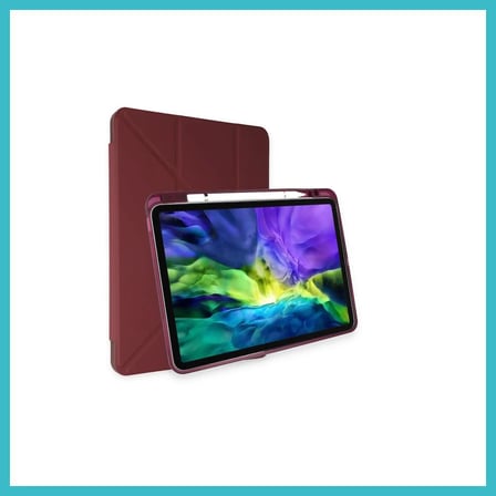 DEFNE STORE iPad Air 4 10.9 Kılıf Kalemlikli Mars Tablet Kılıfı - Mürdüm DFNBEZ