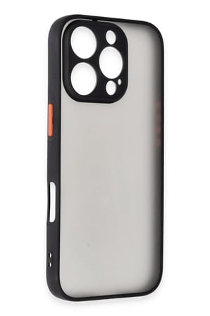 DEFNE STORE iPhone 16 Pro Uyumlu Kılıf Montreal Silikon Kapak - Siyah DFNBEZ